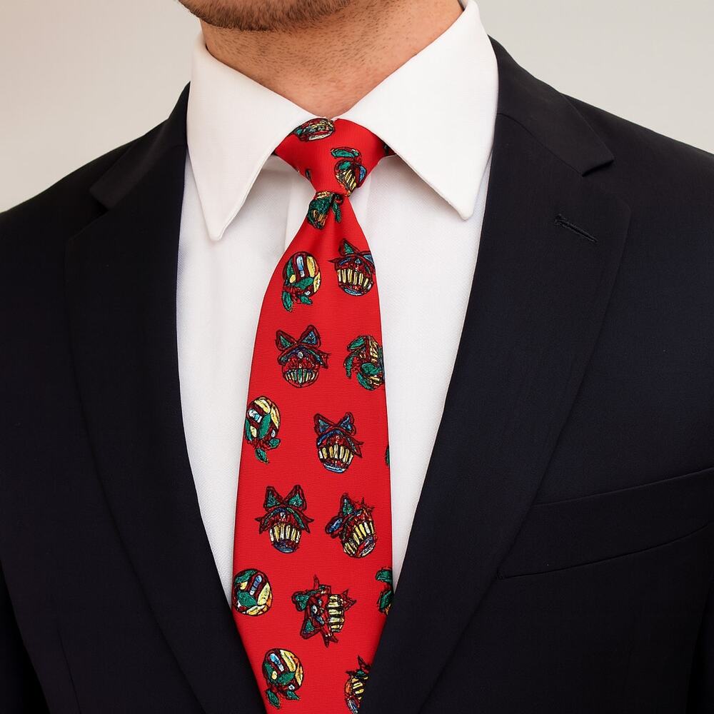 Vintage Barbara Blank Holiday Christmas Ornaments Silk Neck Tie